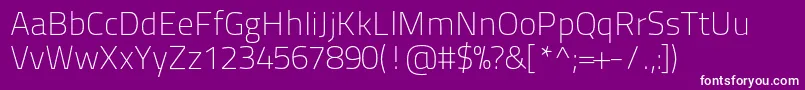 Titilliumtext22l1wt-Schriftart – Weiße Schriften auf violettem Hintergrund