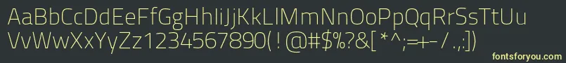 Lisätietoja Titilliumtext22l1wt-fontista Titilliumtext22l1wt-fontti – keltaiset fontit mustalla taustalla