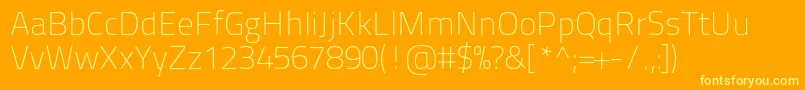 Titilliumtext22l1wt-fontti – keltaiset fontit oranssilla taustalla
