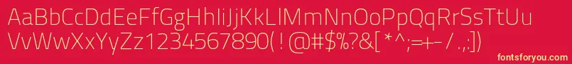 Titilliumtext22l1wt-fontti – keltaiset fontit punaisella taustalla