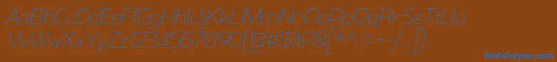 Шрифт AthabascaCdElIt – синие шрифты на коричневом фоне