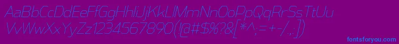 AthabascaCdElIt Font – Blue Fonts on Purple Background