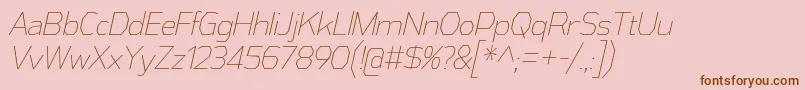 フォントAthabascaCdElIt – ピンクの背景に茶色のフォント