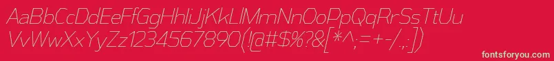 AthabascaCdElIt-Schriftart – Grüne Schriften auf rotem Hintergrund