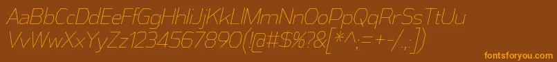 AthabascaCdElIt Font – Orange Fonts on Brown Background
