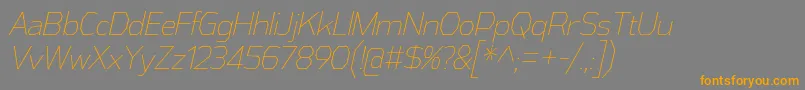 AthabascaCdElIt Font – Orange Fonts on Gray Background