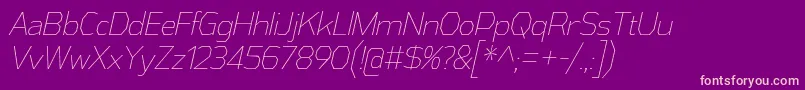 Fonte AthabascaCdElIt – fontes rosa em um fundo violeta