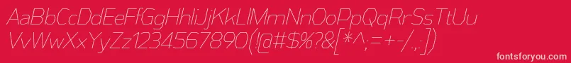 AthabascaCdElIt Font – Pink Fonts on Red Background