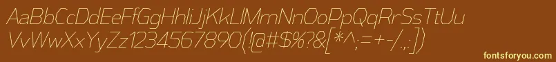 AthabascaCdElIt Font – Yellow Fonts on Brown Background