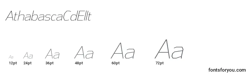 Размеры шрифта AthabascaCdElIt