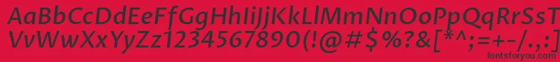 フォントProzalibreMediumitalic – 赤い背景に黒い文字
