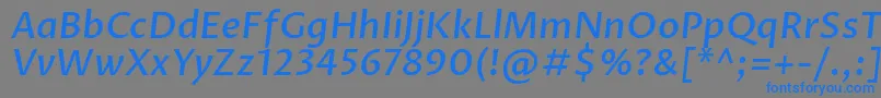 Więcej informacji o czcionce ProzalibreMediumitalic Czcionka ProzalibreMediumitalic – niebieskie czcionki na szarym tle