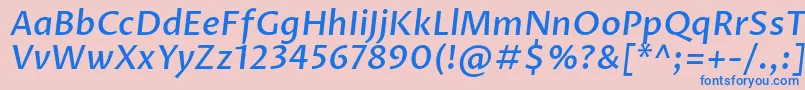 Czcionka ProzalibreMediumitalic – niebieskie czcionki na różowym tle