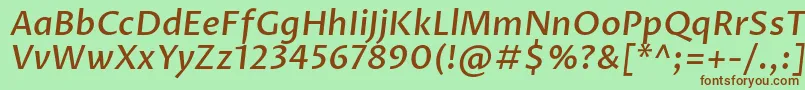 ProzalibreMediumitalic Font – Brown Fonts on Green Background