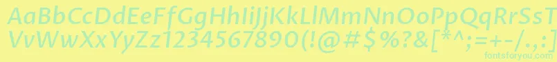 ProzalibreMediumitalic Font – Green Fonts on Yellow Background