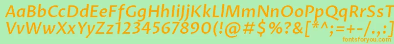 ProzalibreMediumitalic Font – Orange Fonts on Green Background