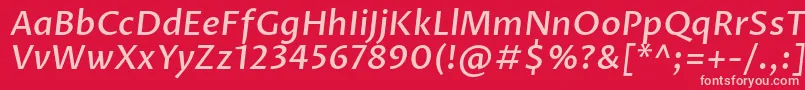 フォントProzalibreMediumitalic – 赤い背景にピンクのフォント