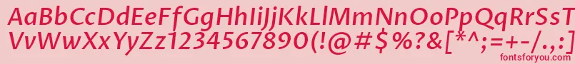 ProzalibreMediumitalic-Schriftart – Rote Schriften auf rosa Hintergrund