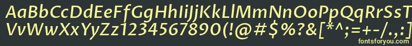 Шрифт ProzalibreMediumitalic – жёлтые шрифты на чёрном фоне