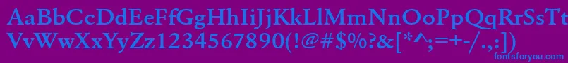 Urwgaramondtdemextwid Font – Blue Fonts on Purple Background