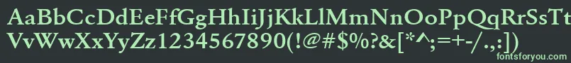 Шрифт Urwgaramondtdemextwid – зелёные шрифты на чёрном фоне