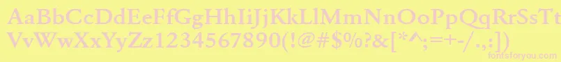 Urwgaramondtdemextwid Font – Pink Fonts on Yellow Background