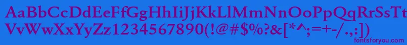 Urwgaramondtdemextwid Font – Purple Fonts on Blue Background