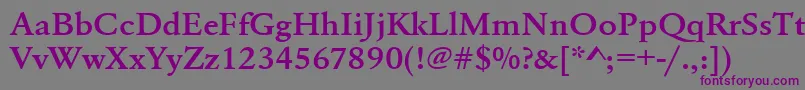 Шрифт Urwgaramondtdemextwid – фиолетовые шрифты на сером фоне