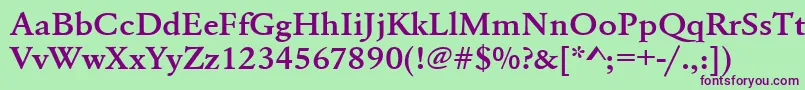 Urwgaramondtdemextwid Font – Purple Fonts on Green Background