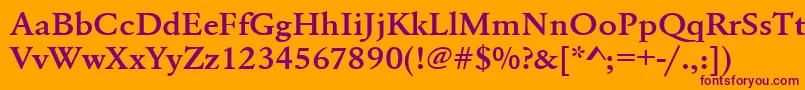 Шрифт Urwgaramondtdemextwid – фиолетовые шрифты на оранжевом фоне