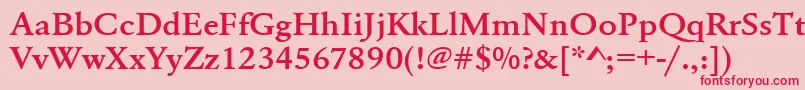 Urwgaramondtdemextwid Font – Red Fonts on Pink Background