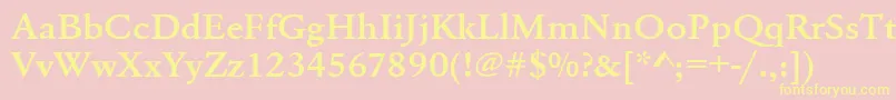 Urwgaramondtdemextwid Font – Yellow Fonts on Pink Background