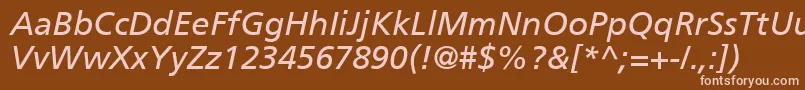 Czcionka AgForeignerItalicMedium – różowe czcionki na brązowym tle