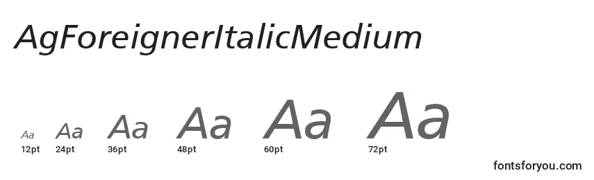 AgForeignerItalicMedium Font Sizes