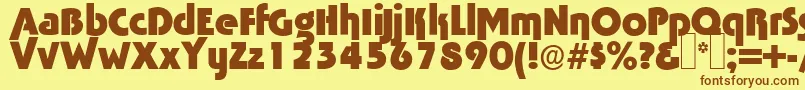 Tabasco ffy Font – Brown Fonts on Yellow Background