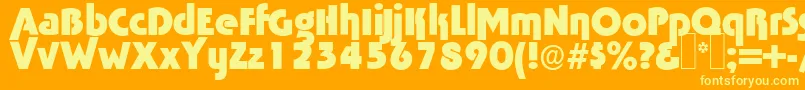 Tabasco ffy Font – Yellow Fonts on Orange Background