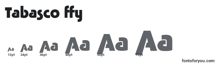 Tabasco ffy Font Sizes