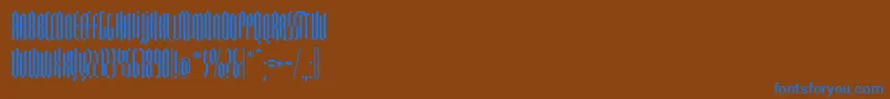 Quasariall Font – Blue Fonts on Brown Background