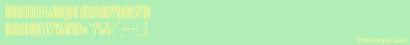 Quasariall Font – Yellow Fonts on Green Background