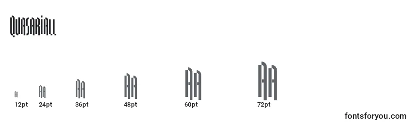 Quasariall Font Sizes