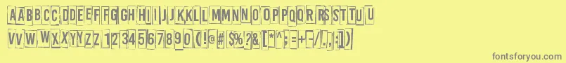 Saiba mais sobre a fonte ABoxFor2 Fonte ABoxFor2 – fontes cinzas em um fundo amarelo