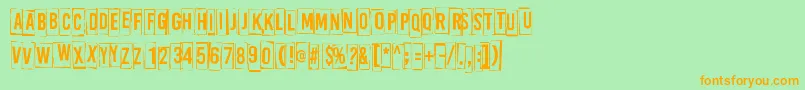 Fonte ABoxFor2 – fontes laranjas em um fundo verde