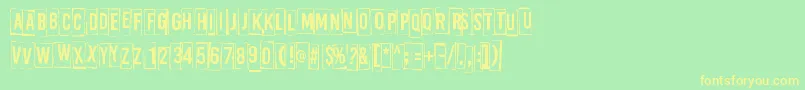 ABoxFor2-Schriftart – Gelbe Schriften auf grünem Hintergrund