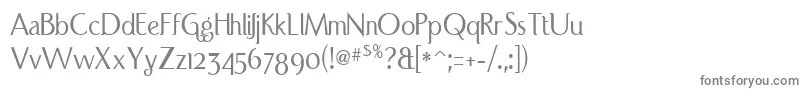 PortCredit-fontti – harmaat kirjasimet valkoisella taustalla