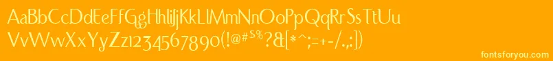 フォントPortCredit – オレンジの背景に黄色の文字