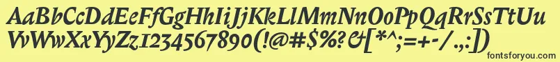 BiblonitcBolditalic Font – Black Fonts on Yellow Background