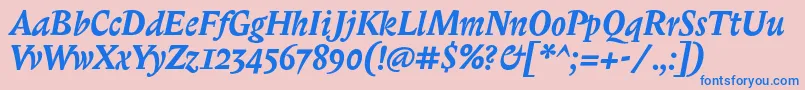 BiblonitcBolditalic Font – Blue Fonts on Pink Background