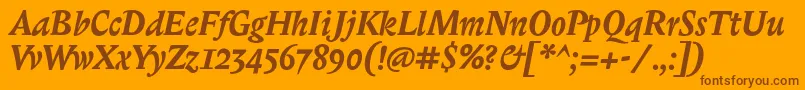 BiblonitcBolditalic Font – Brown Fonts on Orange Background