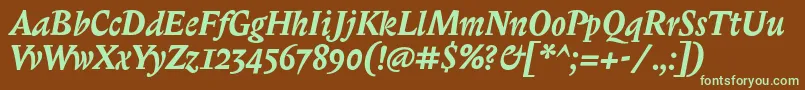 More about BiblonitcBolditalic Font BiblonitcBolditalic Font – Green Fonts on Brown Background