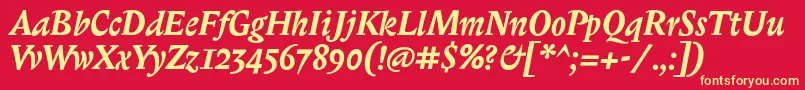 BiblonitcBolditalic Font – Yellow Fonts on Red Background